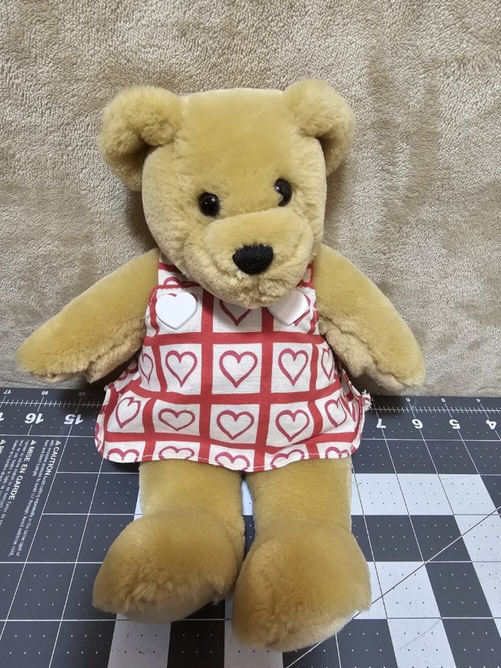 Hallmark Plush Girl Teddy Bear Dress Hearts Stuffed Animal Toy